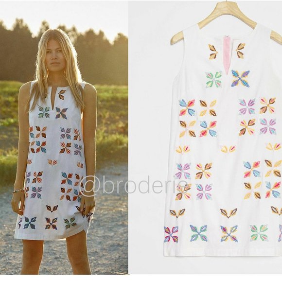 Anthropologie Marcie Embroidered Shift 